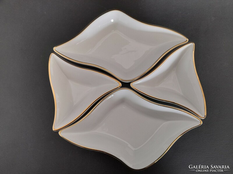 Zsolnay rhombus white-gold bowls, 4 in one