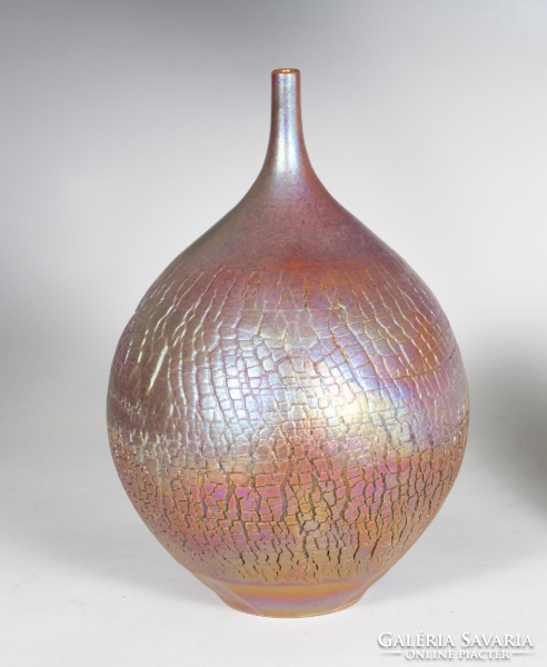 Iridescent vase by Ferenc Halmos