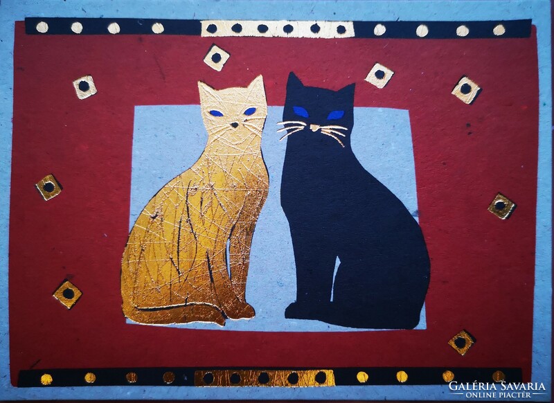 Cicák Macskák Turnowsky's Art művészi képeslap