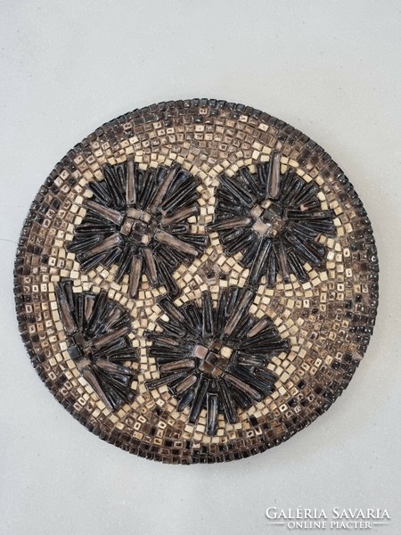 Bod éva wall ceramic, with plastic mosaic decoration, damaged - 34 cm
