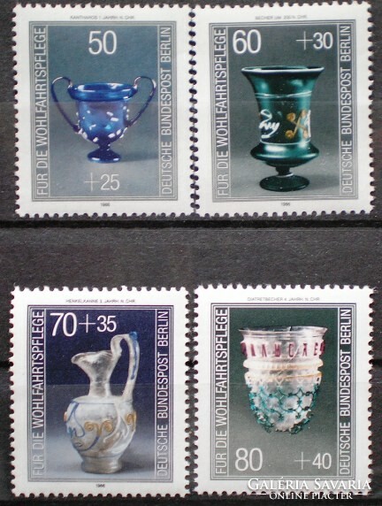 Bb765-8 / germany - berlin 1986 public welfare : valuable glass objects stamp series postal clear