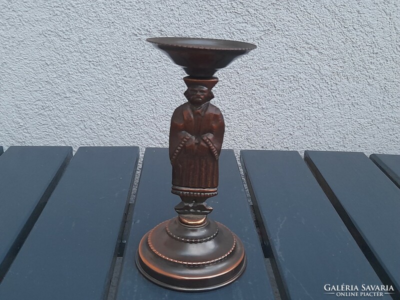 Bronze industrial art figural candle holder
