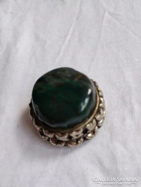 Antique greenstone ring holder