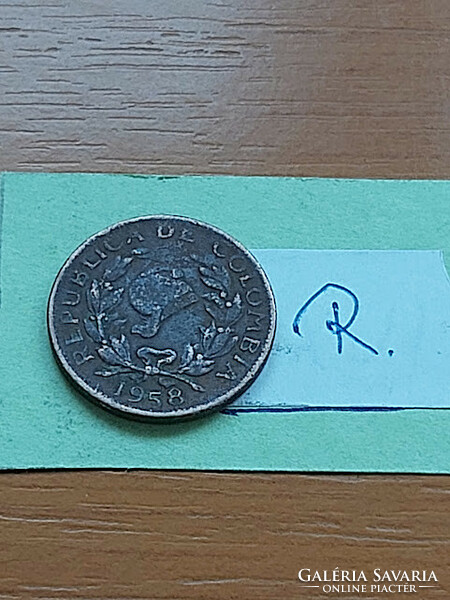 Colombia colombia 5 v centavo 1958 bronze #r