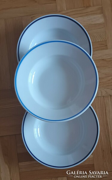 Blue striped zsolnay deep plates