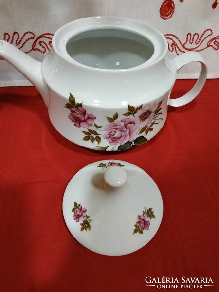 Rózsás alföldi porcelán teáskanna