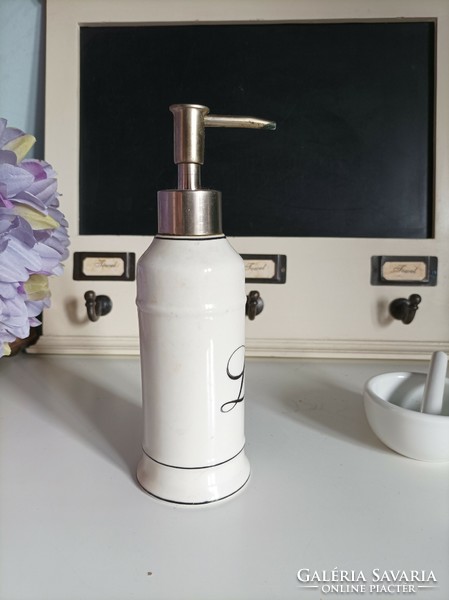 Elegant, antique ceramic soap and shampoo dispenser 21 cm high