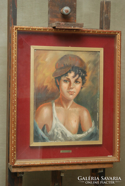 Fiatal lány - Portré, olaj festmény