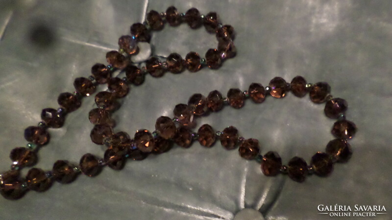 52 Cm, smoky-purple, faceted, crystal root necklace.