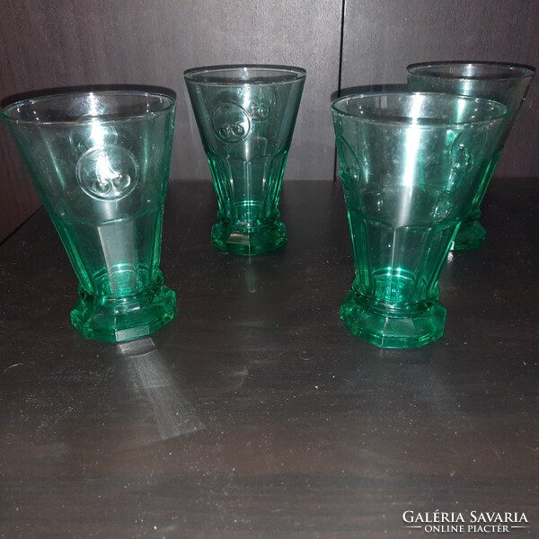 Zöld üvegpoharak 4 db