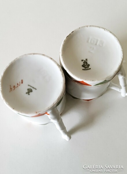 Antique, 2 pcs., Mz altrohlau i. World War II. Wilhelm porcelain mug, commemorative mug 1914-15