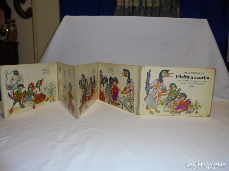 Főzött a szarka - leporello - 1981 - retro kemény lapú mesekönyv