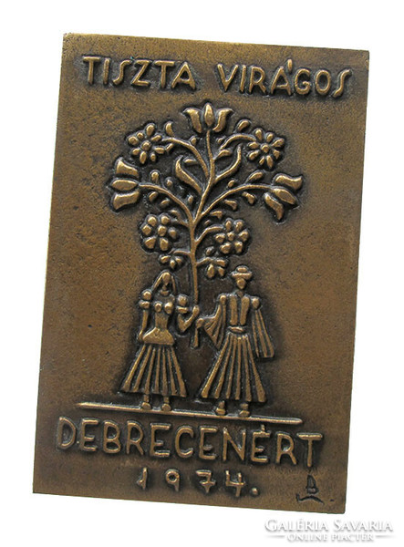 Tiszta Virágos Debrecenért 1974 plakett
