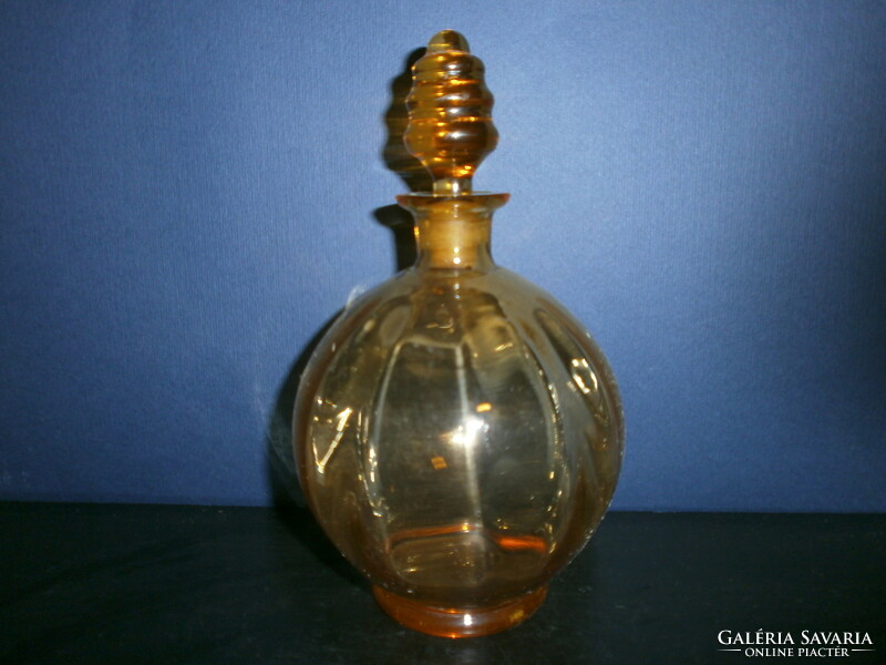 Liqueur bottle with polished stopper in honey color