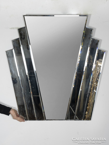 Art deco stílusú legyező alakú tükör