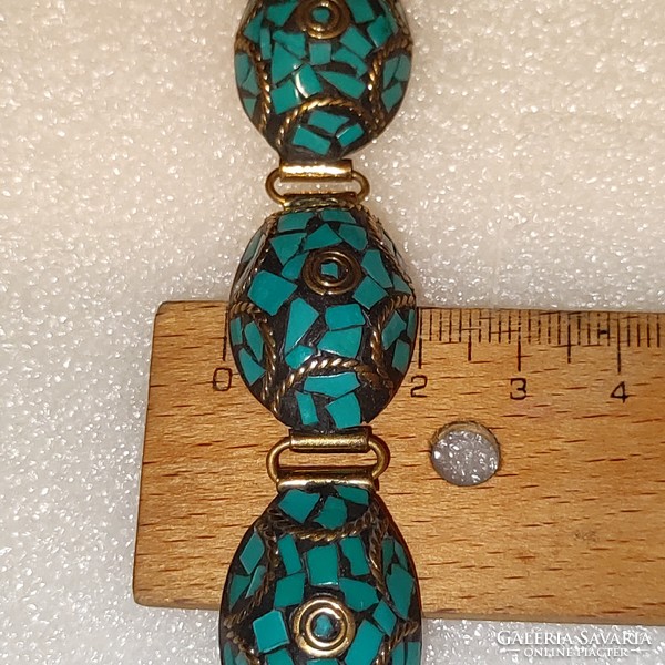 Beautiful Tibetan bracelet with turquoise 18 +5 cm at a good price!
