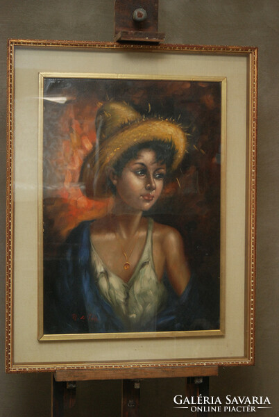 Női portré, olaj festmény