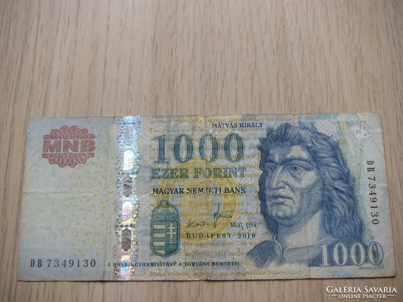 1000 HUF 2010 used banknote withdrawn from circulation