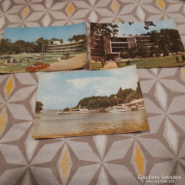 3 postcards from Siófok, circa 1960s