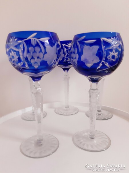 Lips blue champagne crystal glass set