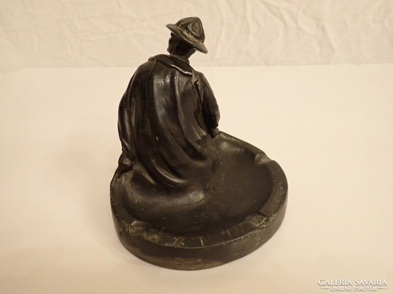 Bronze statue of a scout, ashtray,