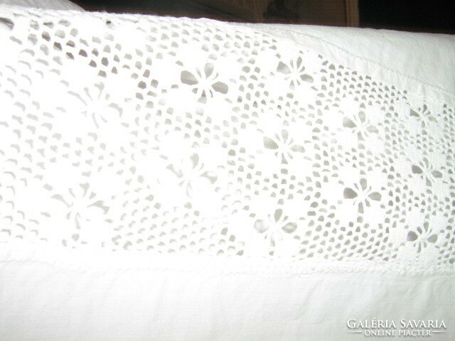 Beautiful antique vintage cushion cover with floral lace insert