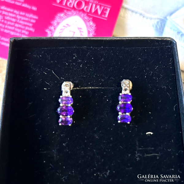 Silver 925 earrings with amethyst stones