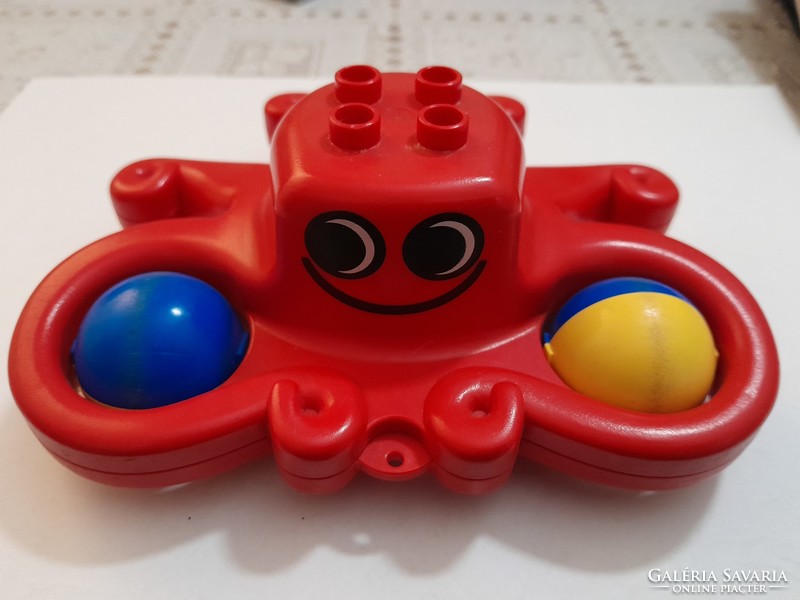 Retro lego duplo octopus rattle toy.
