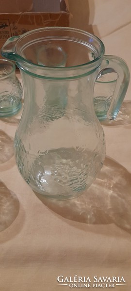Retro wine set jug and 6 Italian glasses
