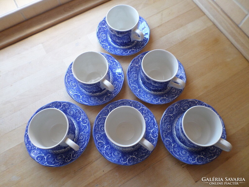 Set of 6 English porcelain cups