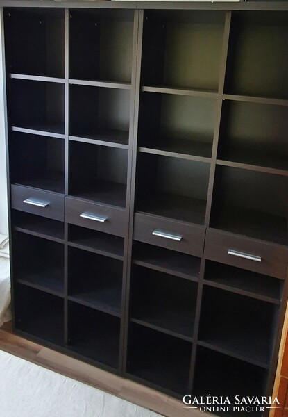 Old shelving system. Brown colored. 164 X 213 cm.