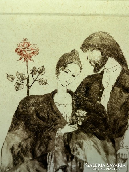 Karl Reich rose etching (k0020)