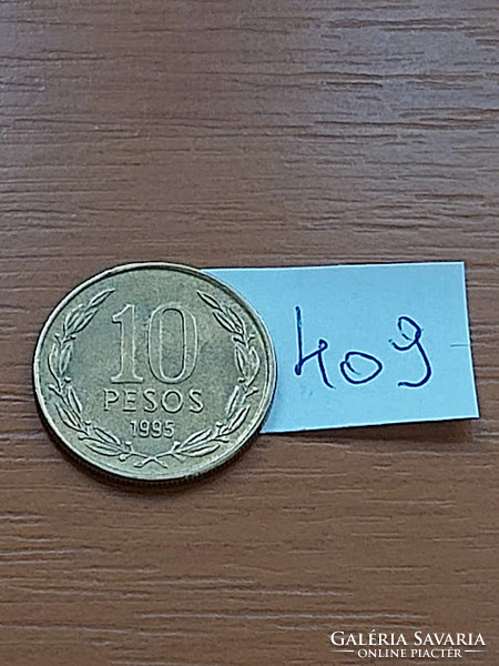 Chile 10 pesos 1995 nickel-brass bernardo o'higgins #409