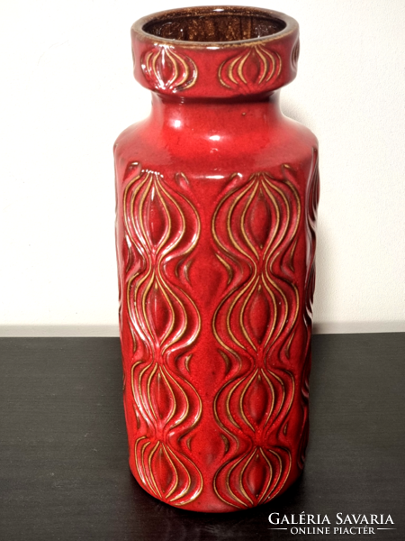 *Red glazed scheurich ceramic floor vase from West Germany from the 60s/70s,