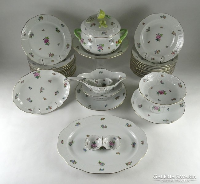 1Q693 Herend Eton pattern two-course dinner set 35 pieces