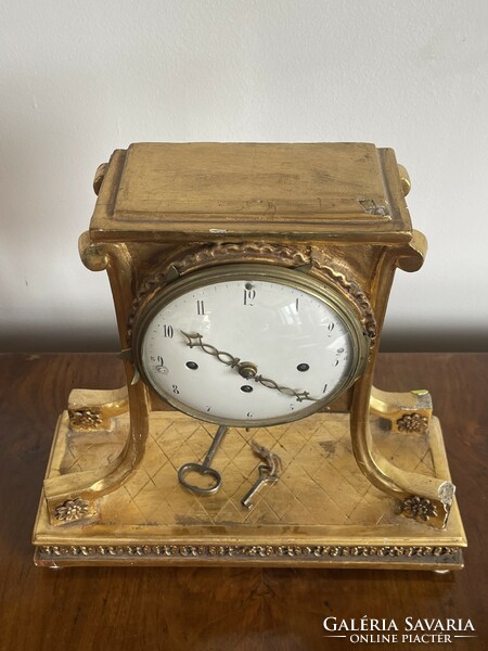 Antik negyedütős empír kandalló óra