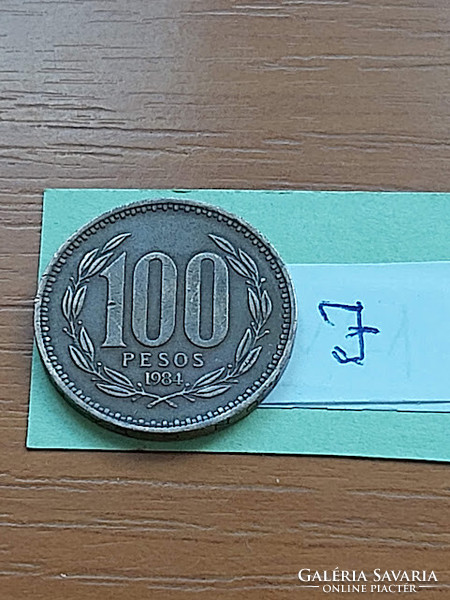 Chile 100 pesos 1984 aluminum bronze, #j