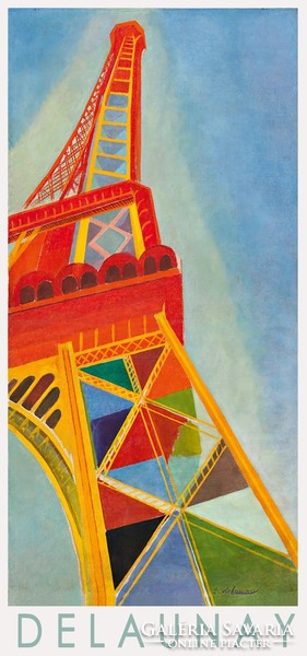 Robert Delaunay Eiffel torony Párizs 1926 francia avantgard festmény művészeti plakát színes város