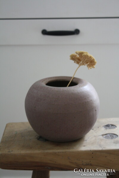 Ceramic vintage modern, clean spherical vase - beautiful, flawless