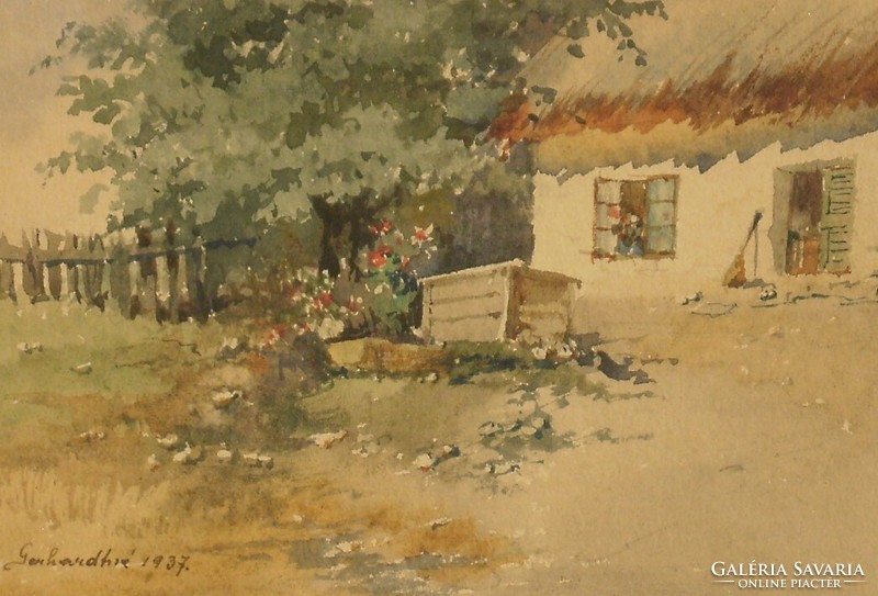 Gerhardt Alajosné (1866-) : Falusi udvar