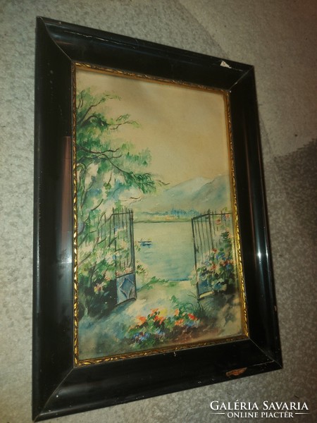 Antique painting, unopened frame, signed