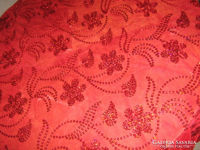 Beautiful sequin embroidered red floral special tablecloth
