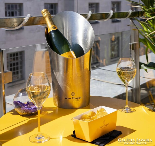 Veuve Clicquot MAGNUM Champagne rozsdamentes acél pezsgős jégveder - Eredeti francia bárfelszerelés