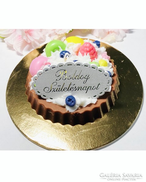 Boldog Születésnapot habos szójaviasz gyertya mini torta