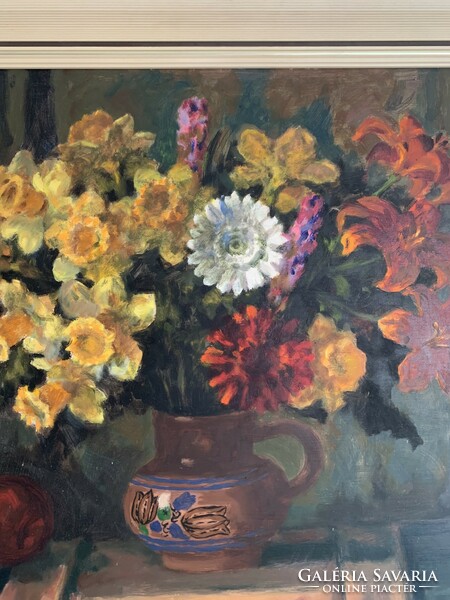 Schey Ferenc csendélet festmény olaj farost 60x80