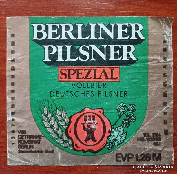Beer label berliner pilsner spezial ddr