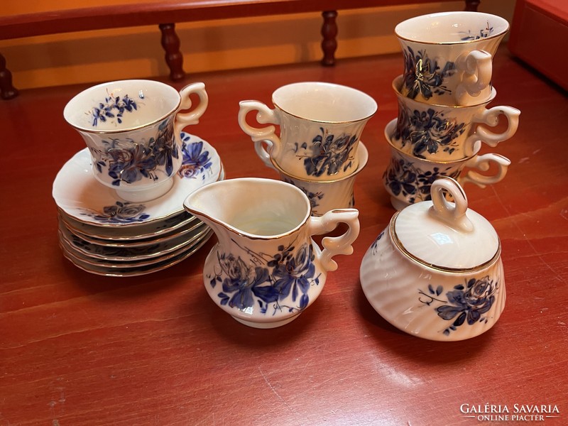 Vitrinállapotú kolozsvári porcelán kávéskészlet