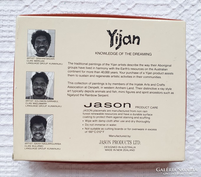 Jason Yijan Australia Aboriginal Injalak parafa poháralátét eredeti dobozában