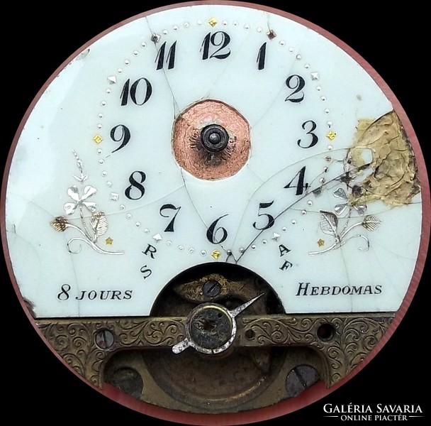 8-day weekly pocket watch mechanism remains