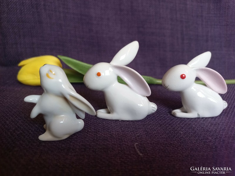 Porcelain bunny figurines for sale by aquincumi and metzler&ortloff